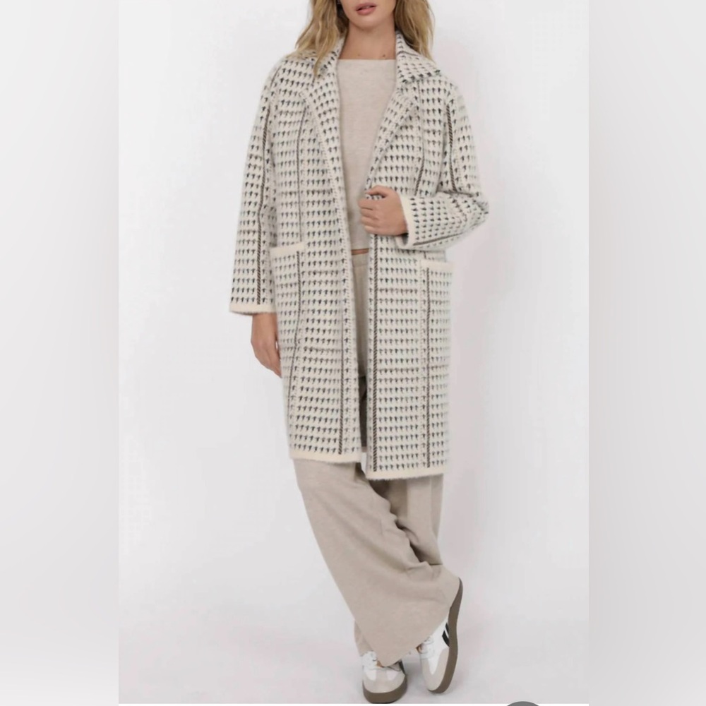 New Sage the Label Marceau Houndstooth Coatigan - size Small